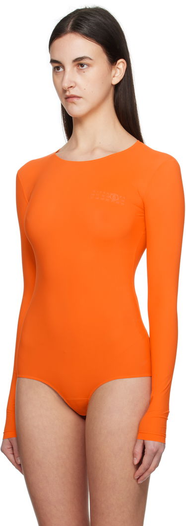 Krop Maison Margiela MM6 Maison Margiela Jersey Long Sleeve Bodysuit Orange | S52NA0068 S20518, 3