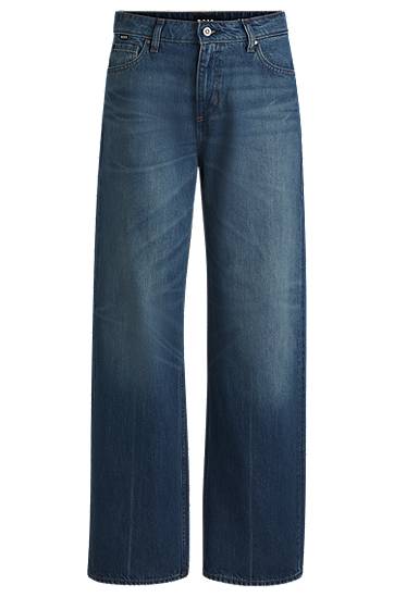 Jeans BOSS Cotton-Blend Denim Jeans Blå | 50522849
