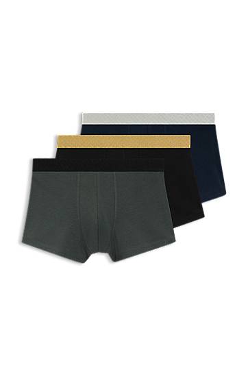 Boksere BOSS Three-pack Assorted Cotton-Blend Trunks Flerfarvet | 50546808, 0