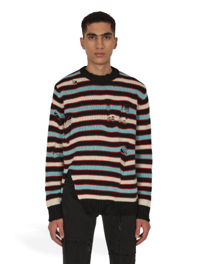 Sweater Charles Jeffrey Loverboy Mega Shred Stripe Sweater Sort | CJLAW22MSSJ MULCOL