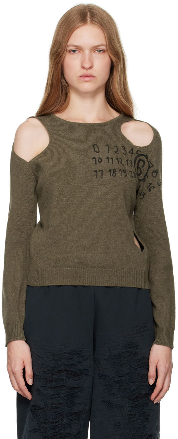 Sweater Maison Margiela Cut Outs Sweater Grøn | S62NH0034 M13071