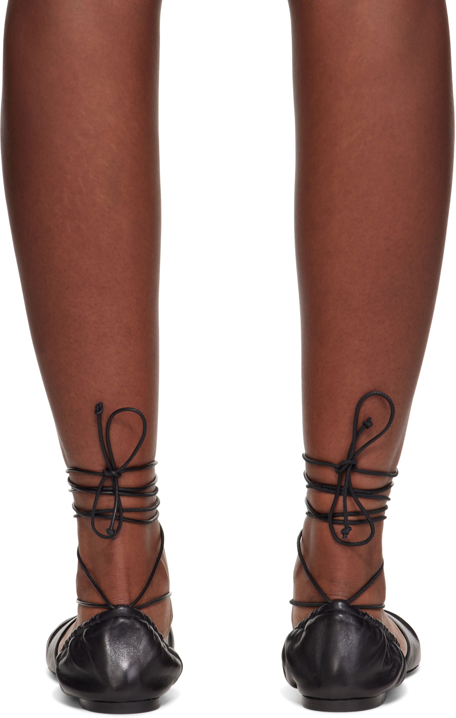 Sneakers og sko LANVIN Lanvin Mesure Lace-Up Leather Ballerina Flats Sort | FW-SAMS0W-NAPA-E25, 1