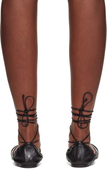 Sneakers og sko LANVIN Lanvin Mesure Lace-Up Leather Ballerina Flats Sort | FW-SAMS0W-NAPA-E25, 1