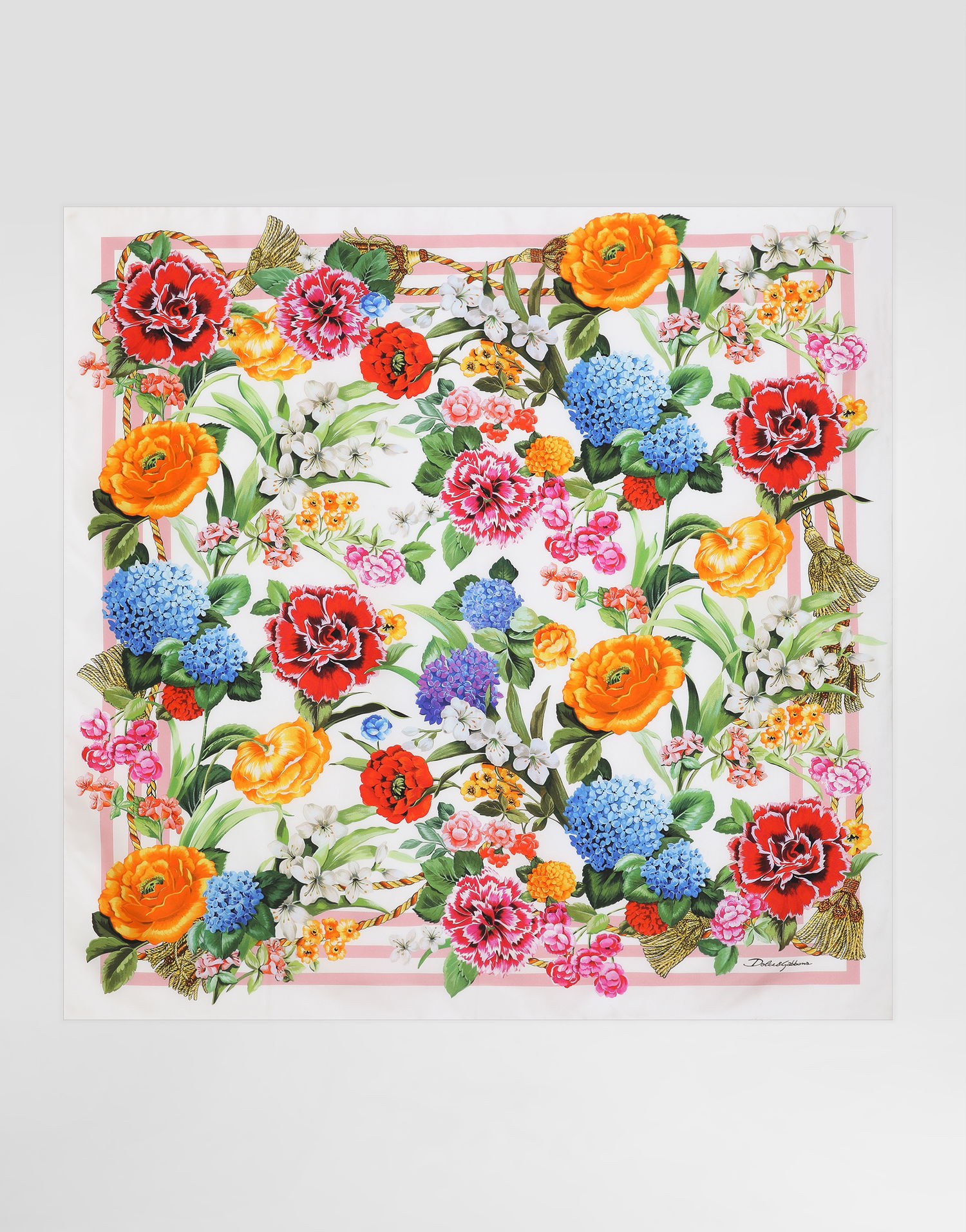 Tørklæde Dolce & Gabbana Dolce & Gabbana Floral-Print Silk Twill Square Scarf Flerfarvet | FN090RGDCV9HD5KU, 0