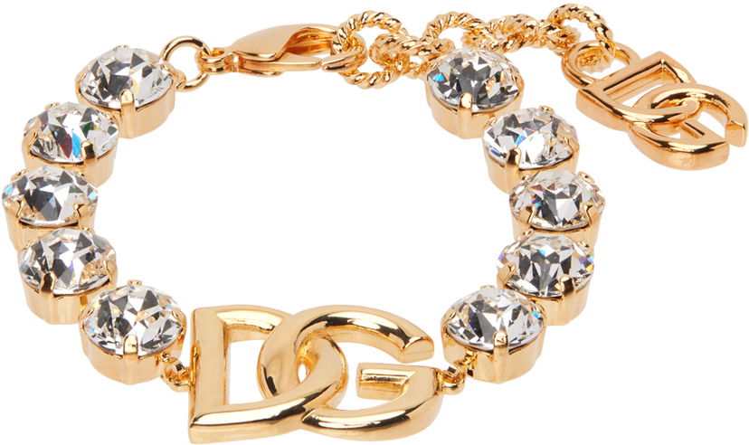 Armbånd Dolce & Gabbana Gold Crystal Logo Bracelet Metalisk | WBO4S4 W1111