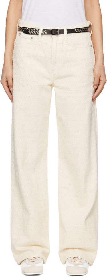 Bukser rag & bone rag & bone Logan Mid-Rise Wide Leg Jeans Hvid | WDD25S2935RGET, 0