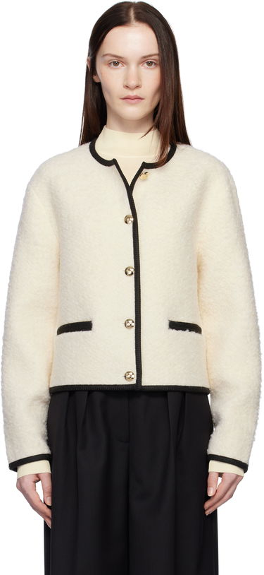 Jakke Anine Bing Boucle Buttoned Jacket Hvid | A-01-10223-IVY26, 0