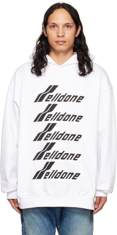 Sweatshirt We11done We11done Print Hoodie Hvid | WD-TH3-22-729-U-WH, 0