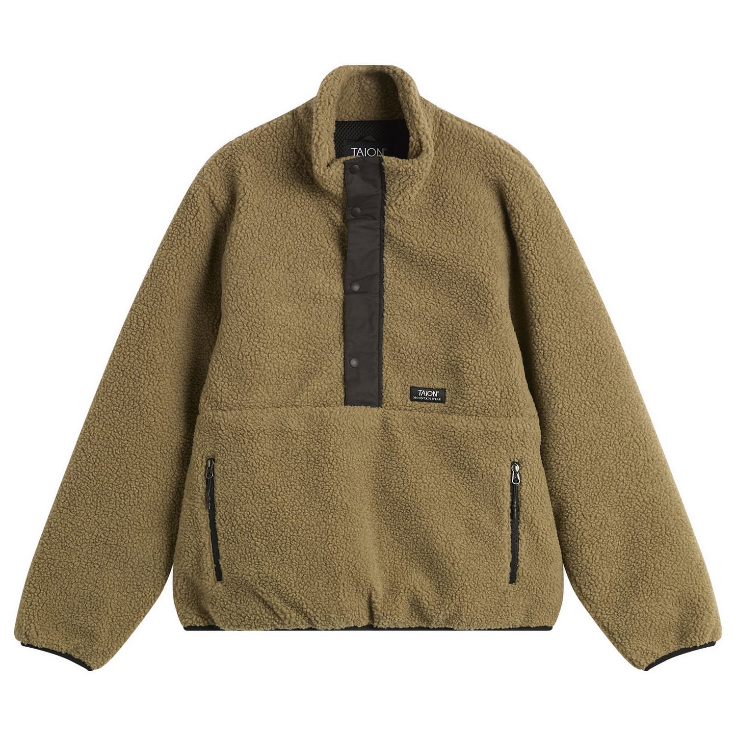Jakke TAION Pull Over Boa Fleece Jacket Brun | TAION-102NDPBMT-BEBK, 1