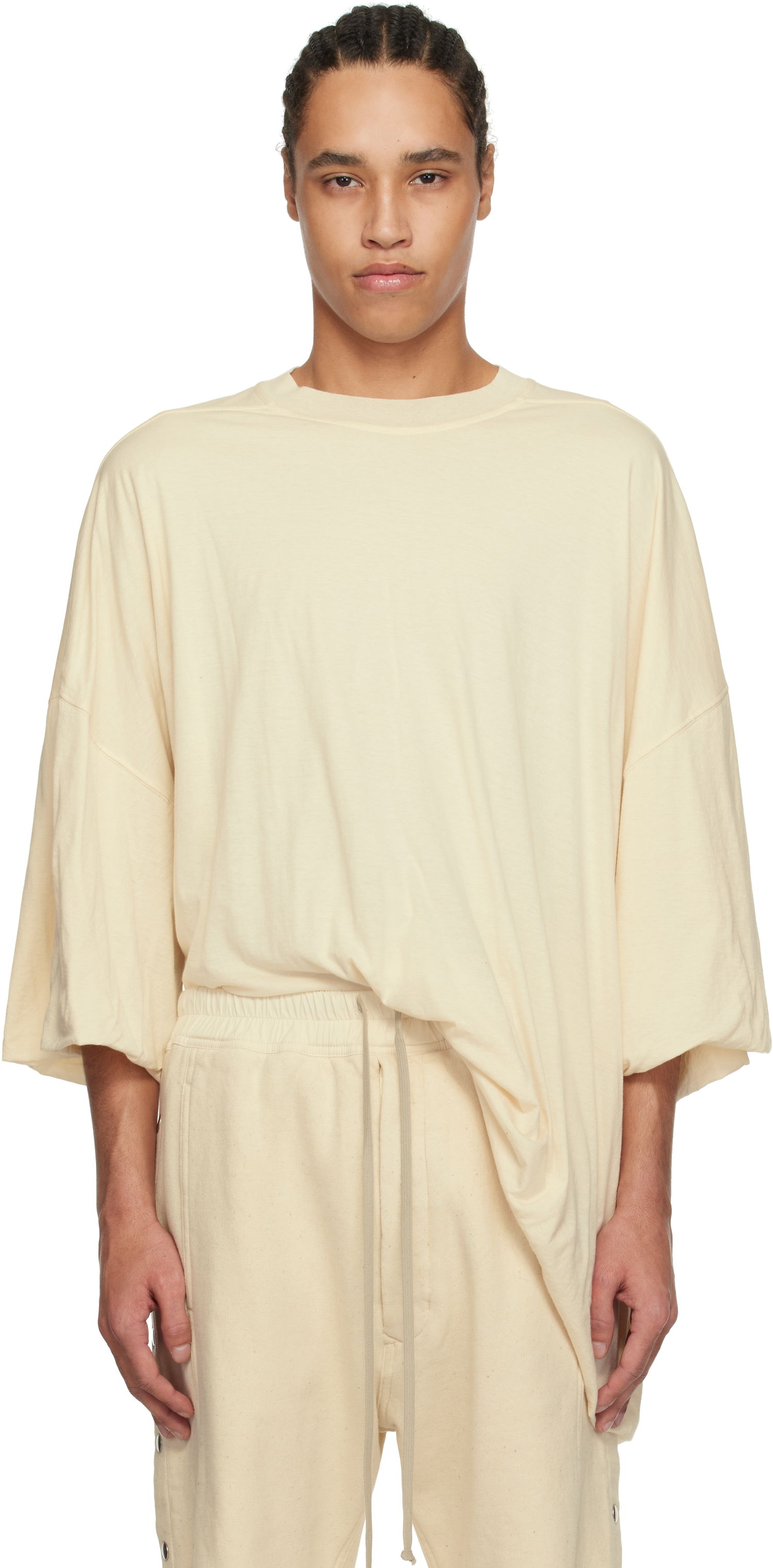 T-shirt Rick Owens Rick Owens DRKSHDW Hollywood Tommy T-Shirt Beige | DU01E3259 BHNDB, 0