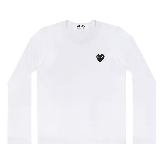 T-shirt Comme des Garçons PLAY Small Logo Long Sleeve T-Shirt Hvid | AZ-T119-051-2, 0
