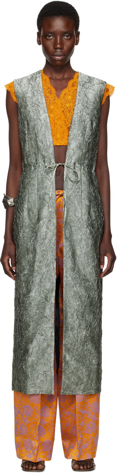 Vest Dries Van Noten Dries Van Noten Sleeveless Long Vest Grøn | 251-010227-1428, 0
