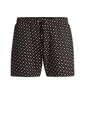 Badetøj BOSS Quick-Dry Monogram Print Swim Shorts Sort | 50515720