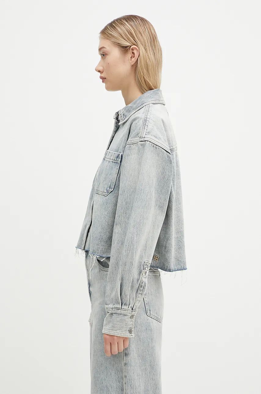 Skjorte Ksubi Cutaway Longsleeve Shirt Worn Oversize Blå | WPF24SH001, 1