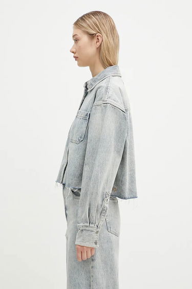 Skjorte Ksubi Cutaway Longsleeve Shirt Worn Oversize Blå | WPF24SH001, 1