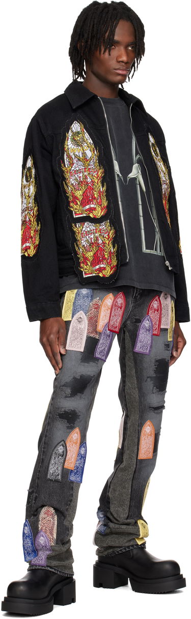 Bomberjakke Who Decides War Who Decides War Flame Glass Trucker Jacket Sort | 1131280002SS25, 3
