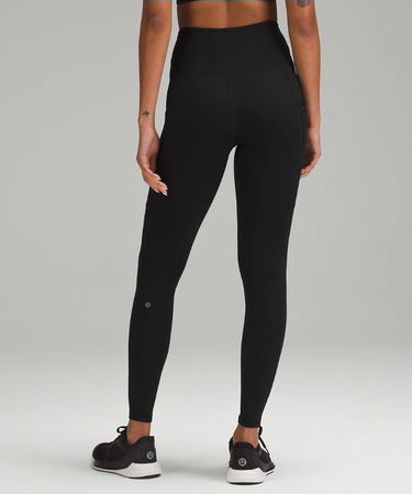 Leggings lululemon Fast and Free High-Waisted Fleece Pockets Leggings 71 cm Size 10 Sort | prod11530529, 2