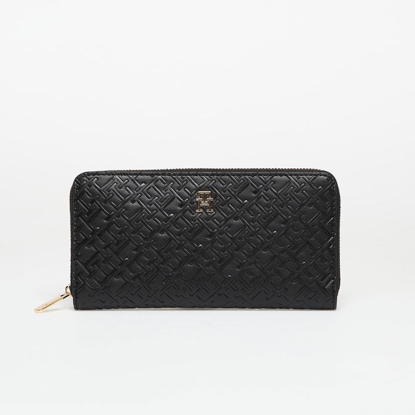 Tegnebog Tommy Hilfiger Wallet TH Icon Large Za Mono Embo Wallet Black Universal Sort | AW0AW17955 BDS