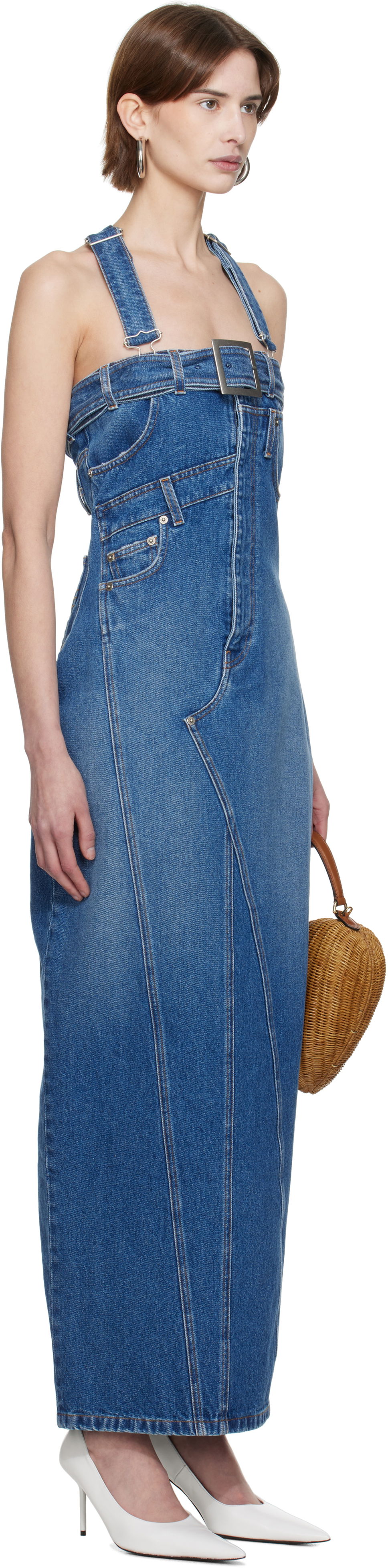 Kjole Jean Paul Gaultier Jean Paul Gaultier 'The Overall' Denim Maxi Dress Blå | 25/33-F-RO303-D013-57, 1