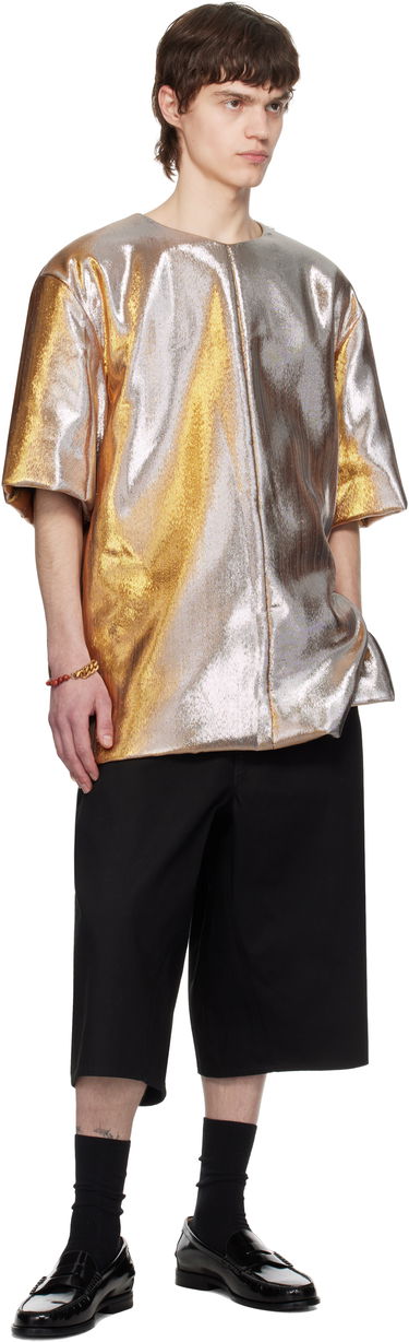 T-shirt Dries Van Noten Dries Van Noten Metallic Padded T-Shirt Metalisk | 251-020737-1091, 3