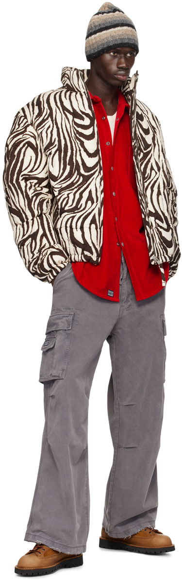 Puffer jakke ERL ERL Zebra Quilted Puffer Sort | ERL09C002, 3