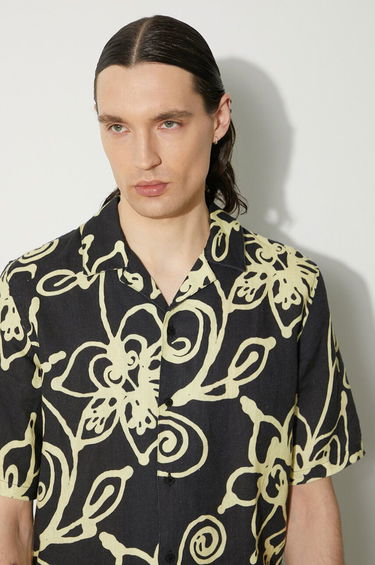 Skjorte Samsoe Samsoe Samsoe Samsoe Regular Fit Floral Print Linen Shirt Sort | M23200085, 4