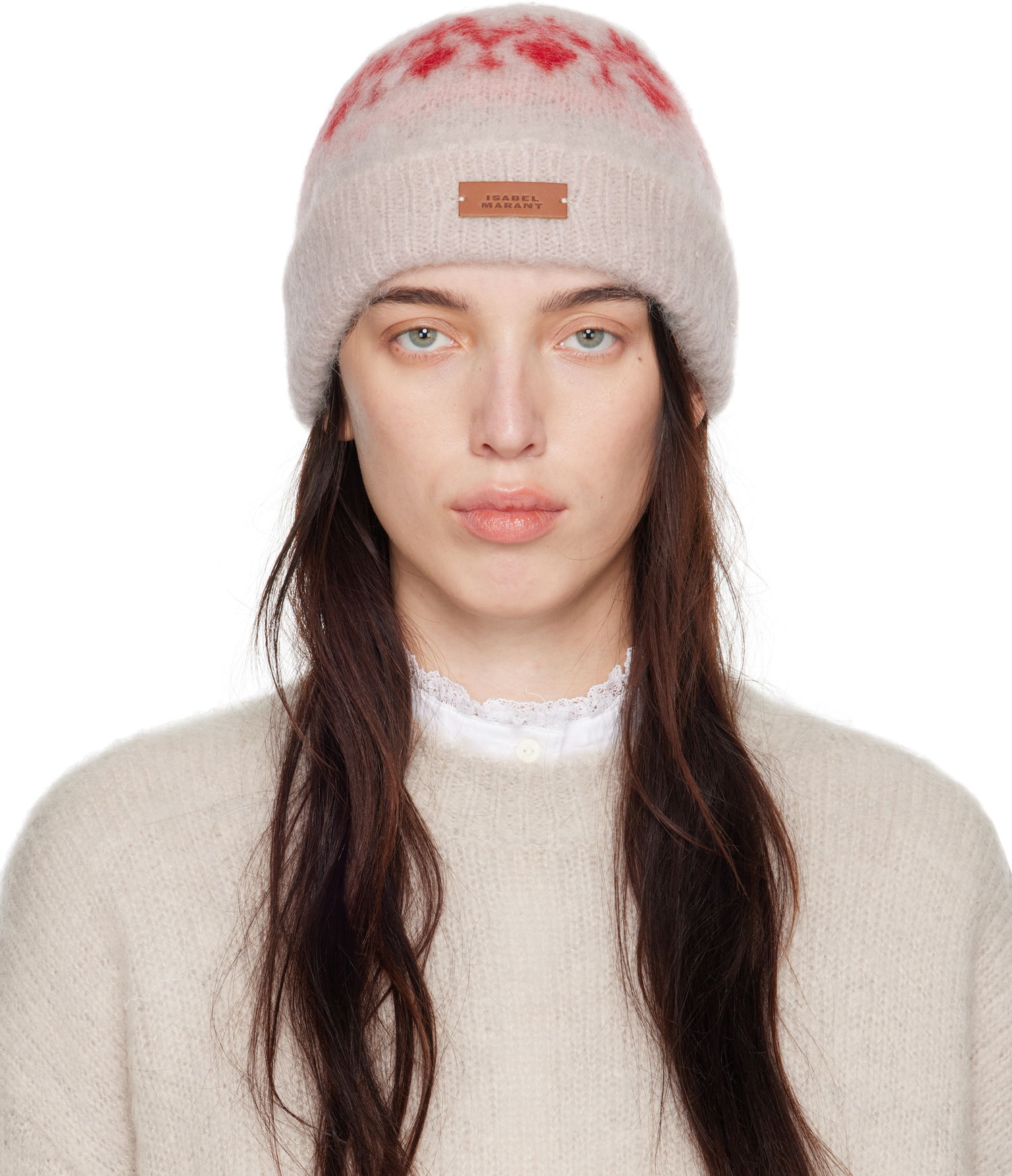 Beanie ISABEL MARANT Beige & Pink Darana Beanie Beige | BE026MFA-B3L02A, 0