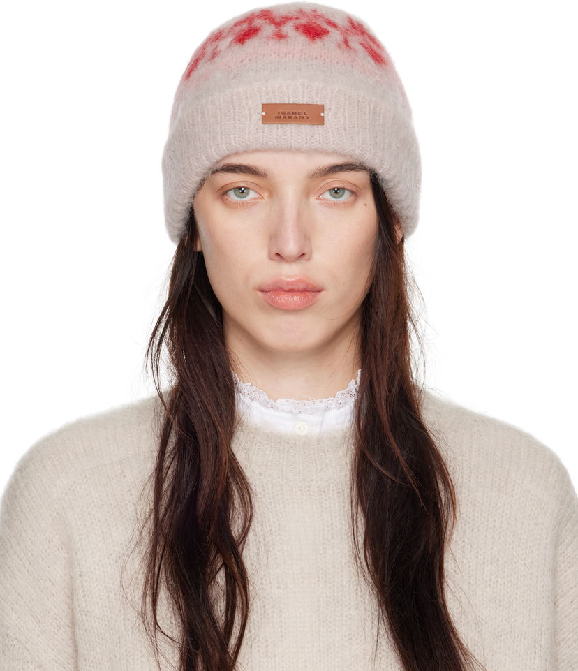 Beanie ISABEL MARANT Beige & Pink Darana Beanie Beige | BE026MFA-B3L02A