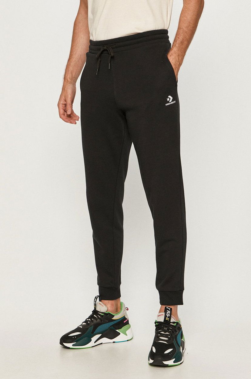 Joggingbukser Converse Converse Embroidered-Logo Fleece Joggers Sort | 10020369.A01