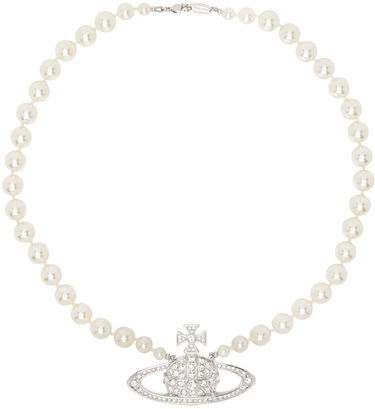 Halskæde Vivienne Westwood Vivienne Westwood Pearl Bas Relief Choker Necklace Hvid | 63010099-02P104-CN, 0