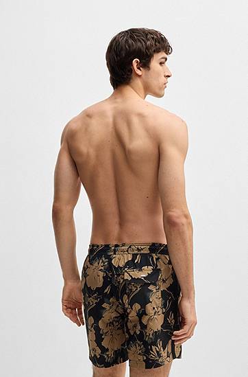 Badetøj BOSS Floral-Print Swim Shorts Flerfarvet | 50540089, 1