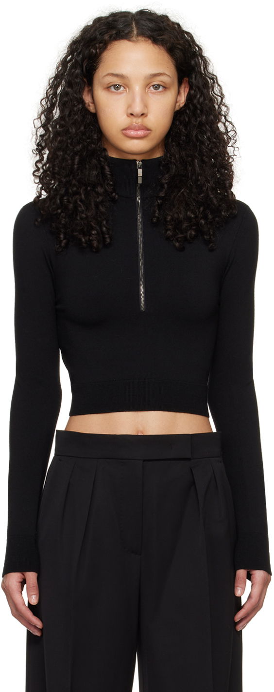 Sweater Max Mara Max Mara Cropped Turtleneck Top Sort | 2411361211600