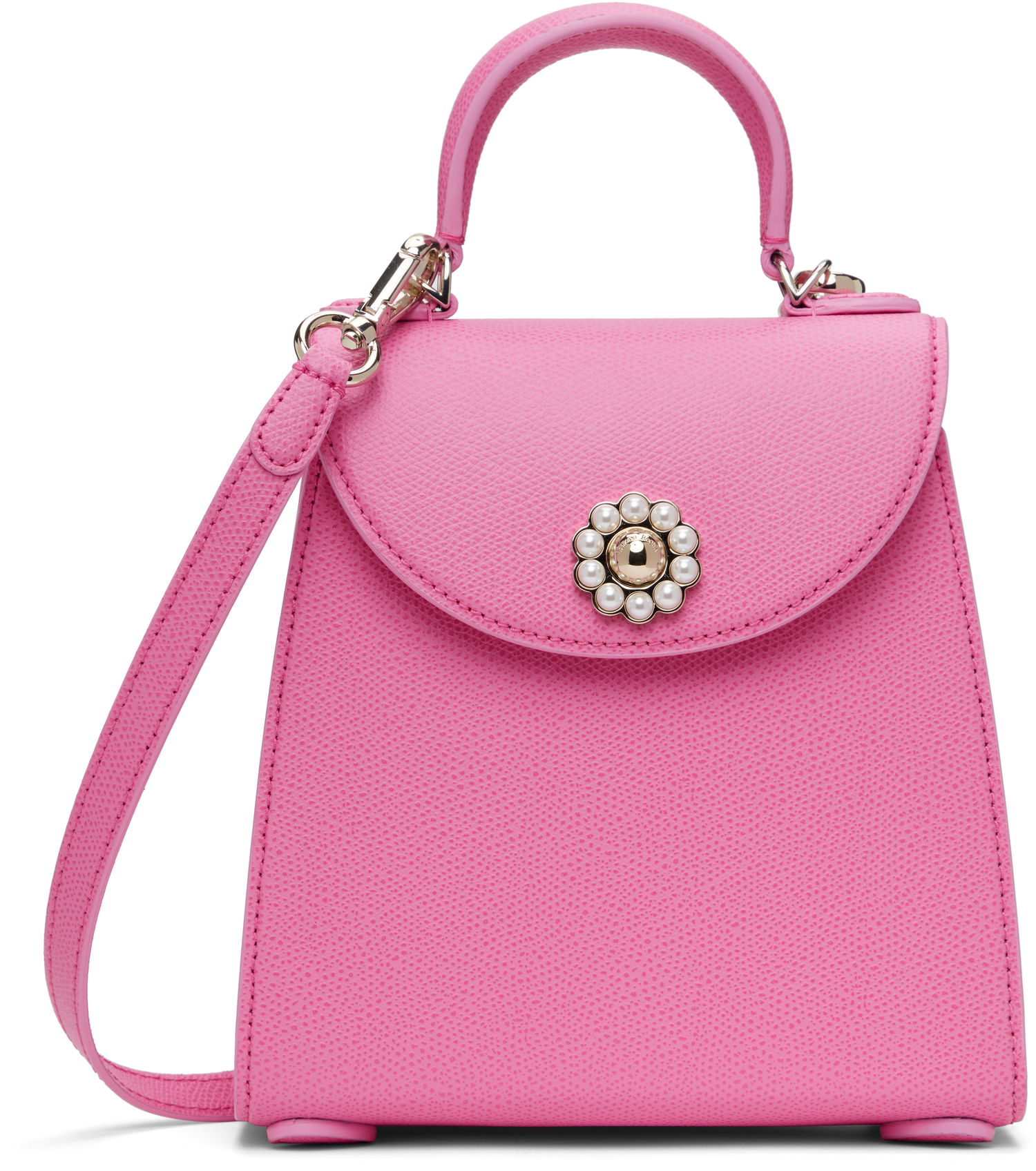 Håndtaske Simone Rocha Simone Rocha Mini Valentine Pearl-Embellished Crossbody Bag Lyserød | BAG172 0787, 0
