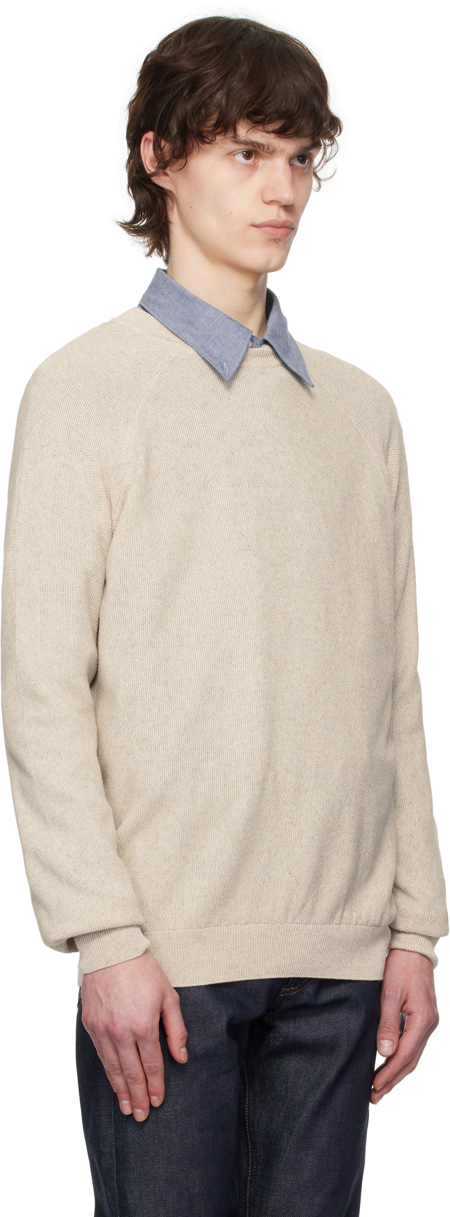 Sweater A.P.C. A.P.C. Florian Knit Sweater Beige | VIAJC-H23406, 1