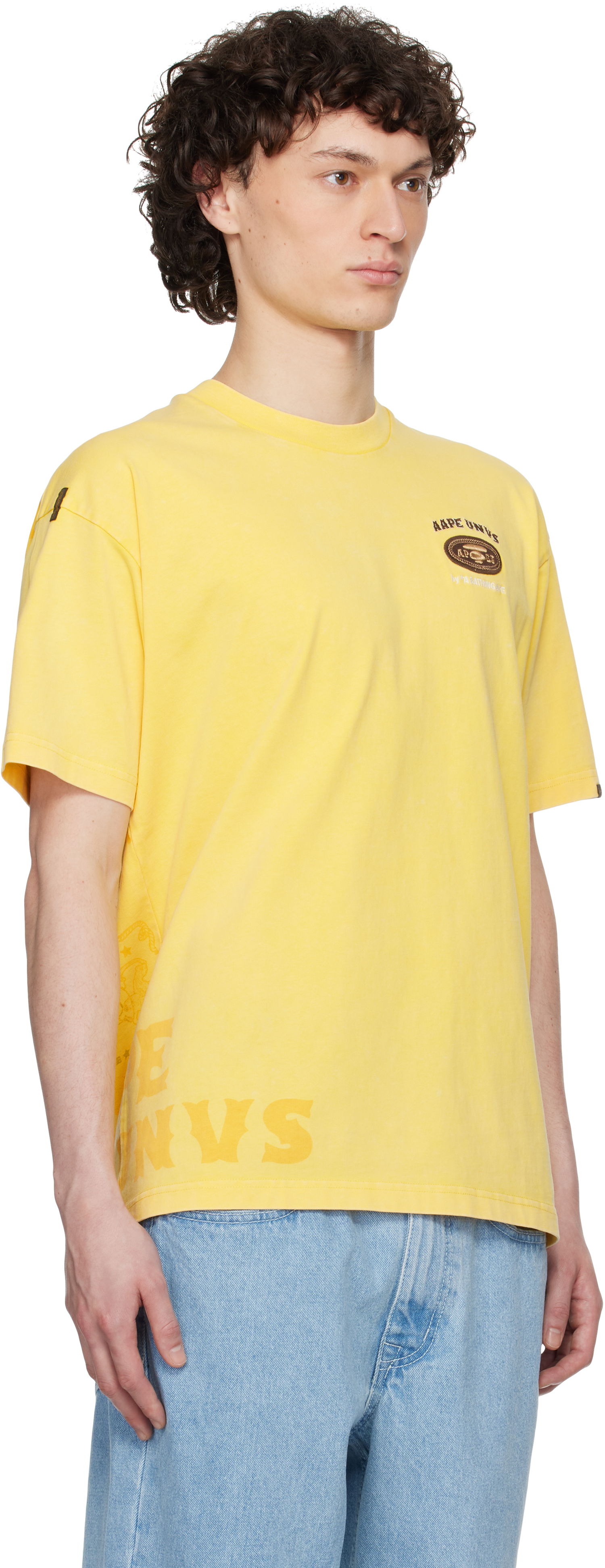 T-shirt AAPE by A Bathing Ape AAPE by A Bathing Ape Fancy Main T-Shirt Gul | AAPTEM1671XXNYEL, 1