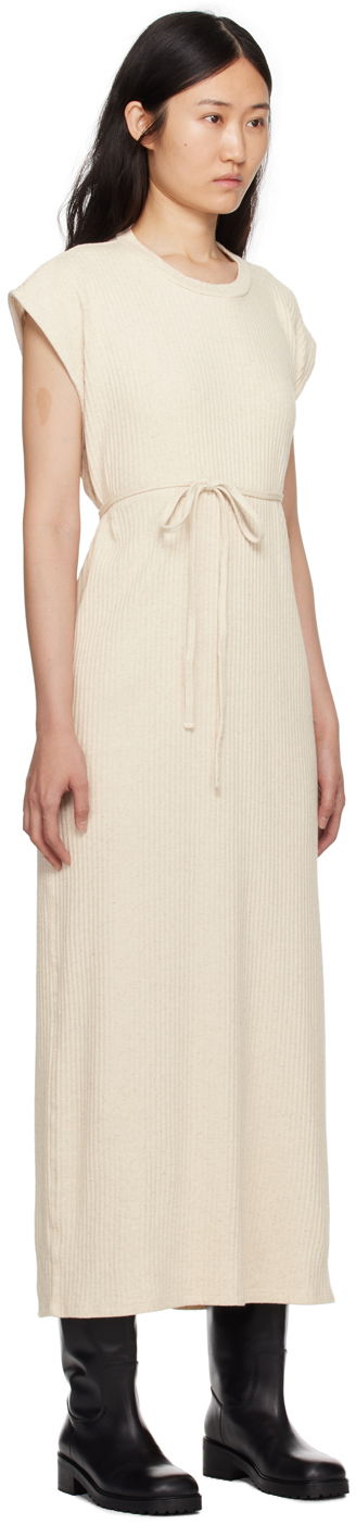 Kjole Baserange Shaw Knit Maxi Dress Beige | DRSHS-RIB-SP24, 1