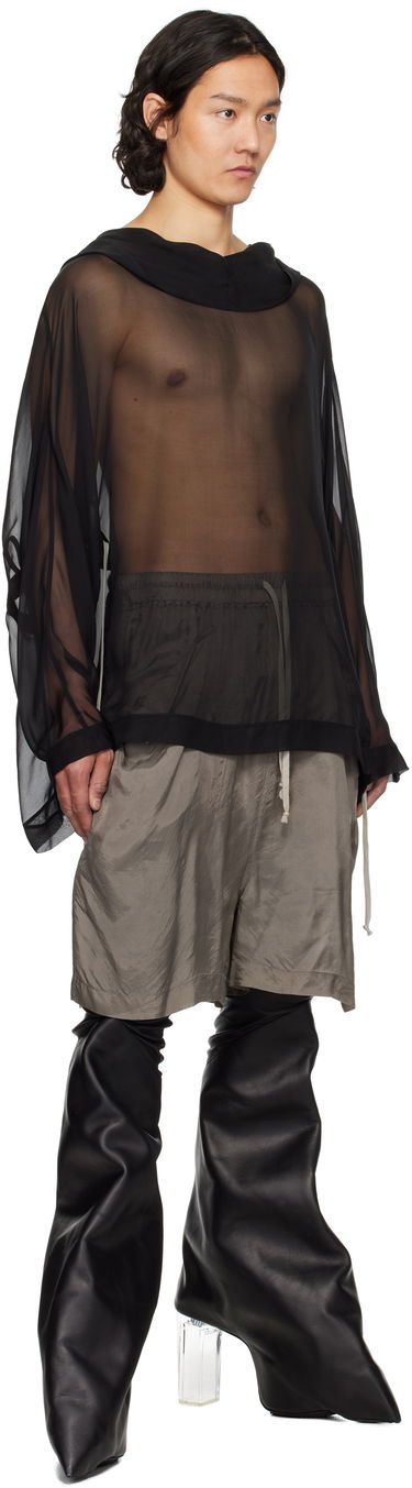 Sweater Rick Owens Rick Owens Hollywood Hooded Tunic Sort | RR01E5702 S, 4