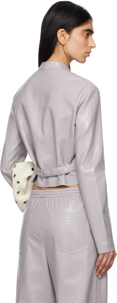 Jakke Nanushka Nanushka Aletta Cropped Faux-Leather Jacket Grå | NW25RSJK05792, 2