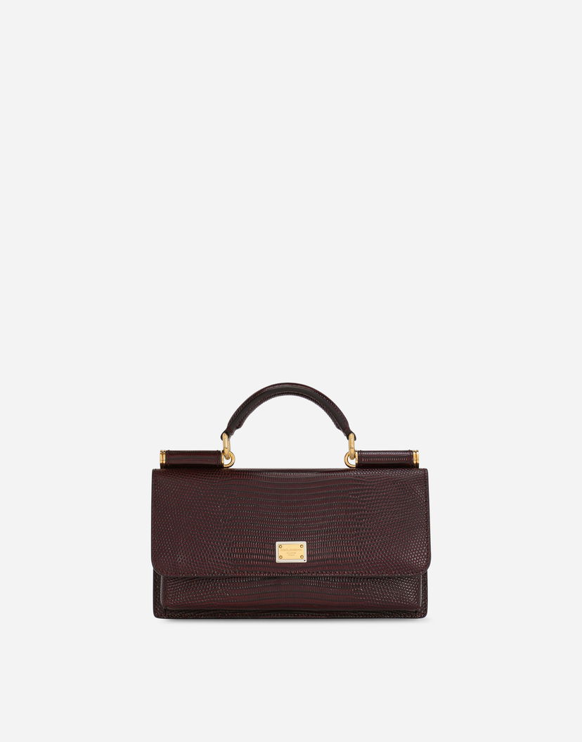 Håndtaske Dolce & Gabbana Iguana-print Mini Leather Bag Brun | BI3280A109580342