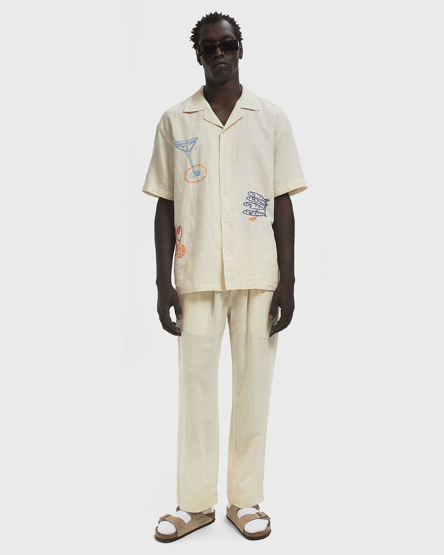 Bukser Edmmond Studios Marvin Linen Casual Pants Beige | 125-50-08060, 1