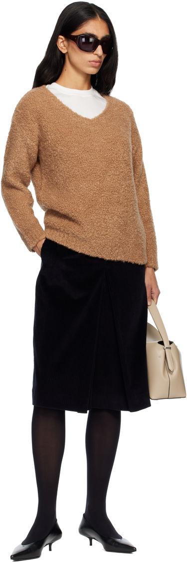 Sweater Max Mara Pantera Bouclé V-neck Sweater Brun | 2521366092600, 3