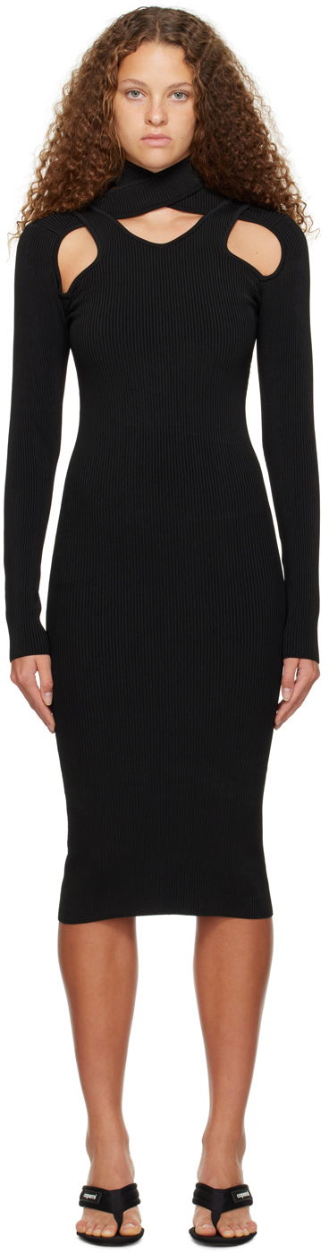 Kjole Coperni Coperni Cutout Midi Dress Sort | COPML16600