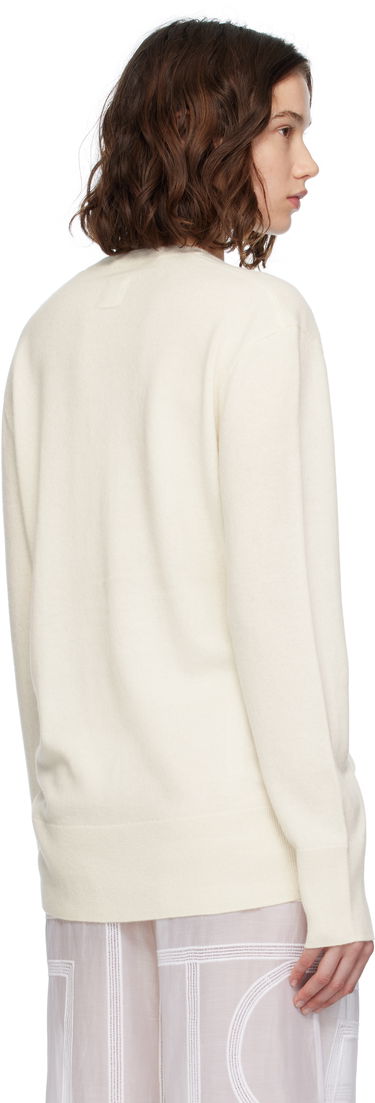 Sweater TOTEME TOTEME Cashmere V-Neck Knit Sweater Hvid | 252-WRT0521-YA0016, 2