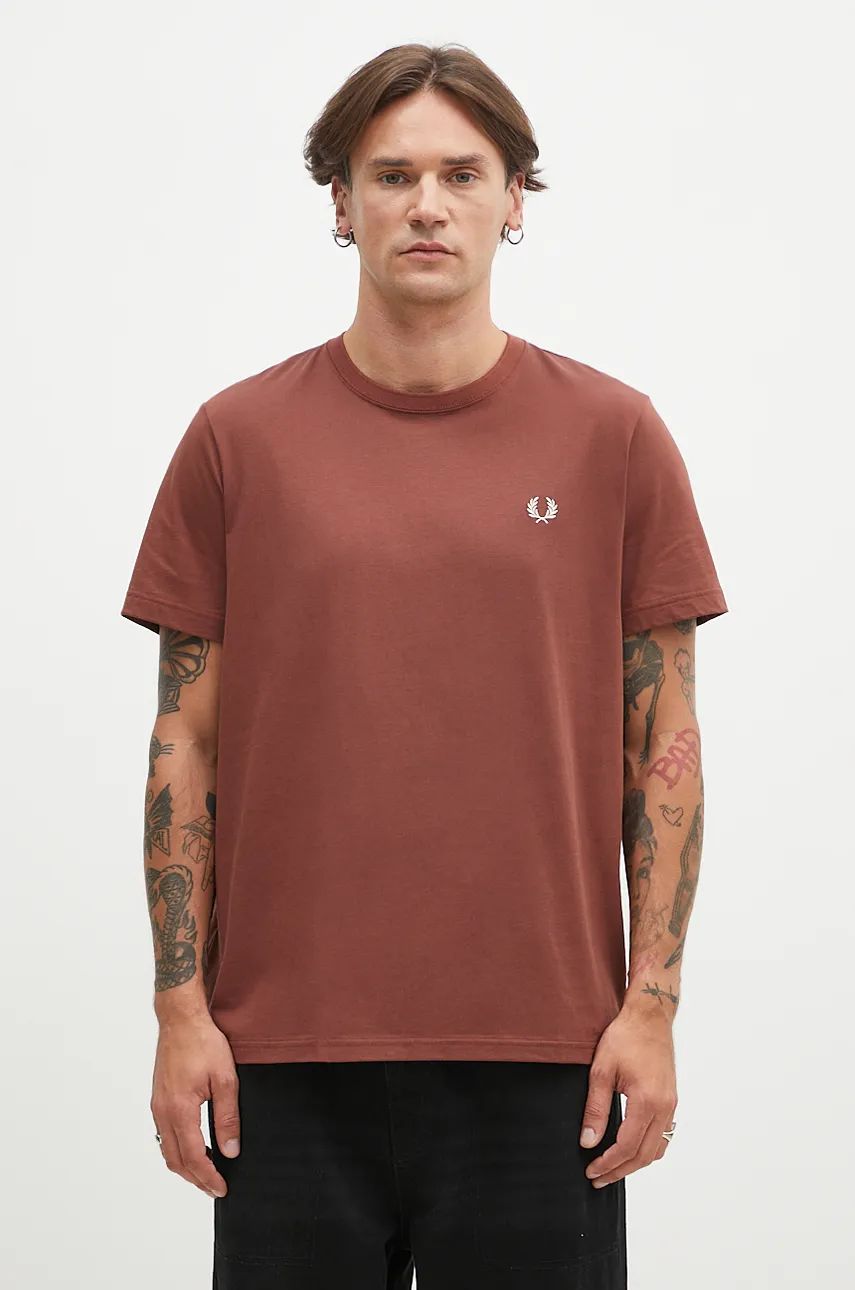 T-shirt Fred Perry Crew Neck T-Shirt With Print Brun | M1600.W52, 0