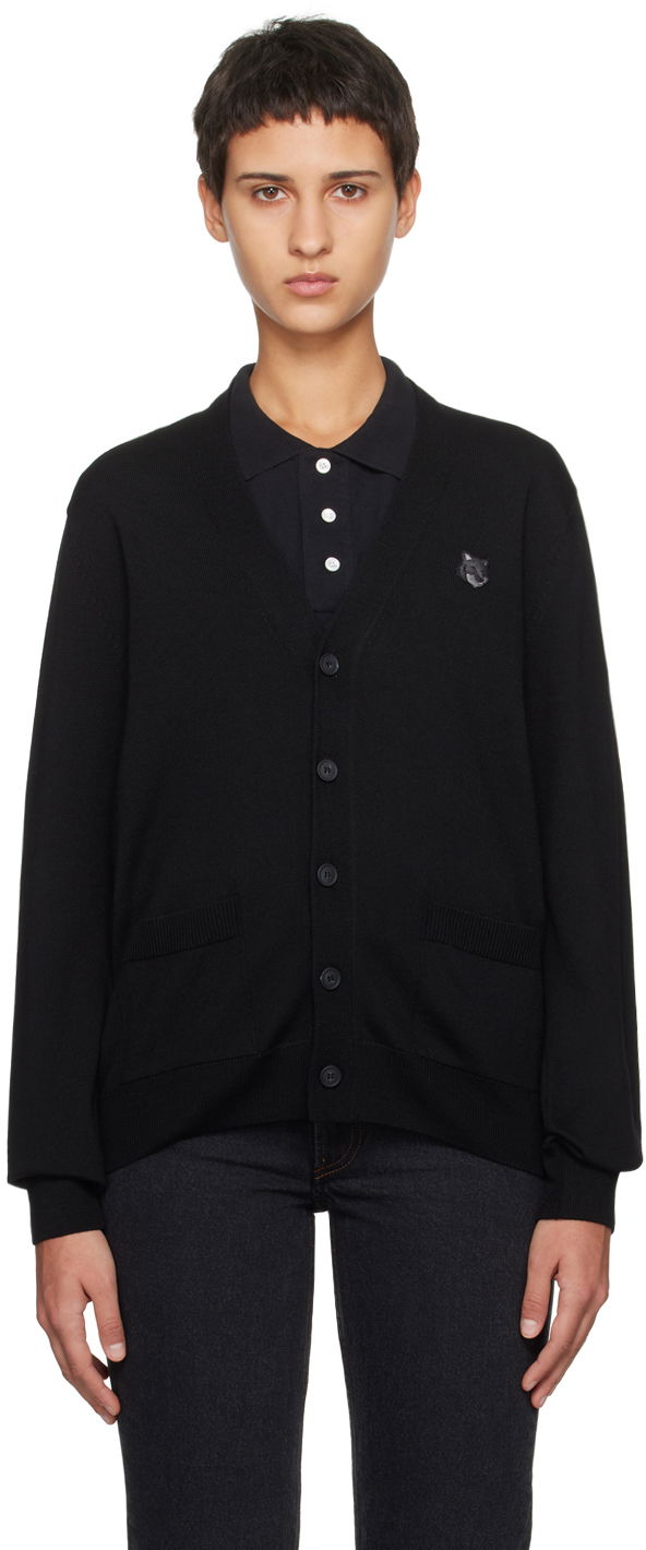 Sweater MAISON KITSUNÉ Bold Fox Head Cardigan Sort | MM00509KT1036