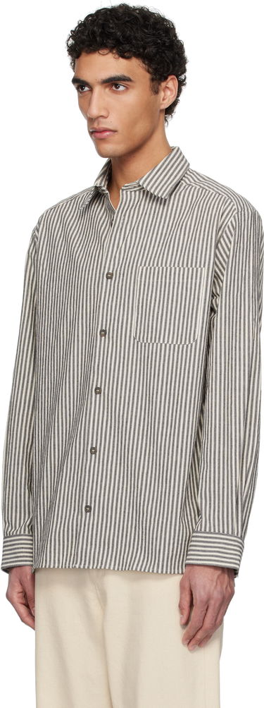 Skjorte A.P.C. A.P.C. Malo Striped Overshirt Beige | COHGG-H32023, 3
