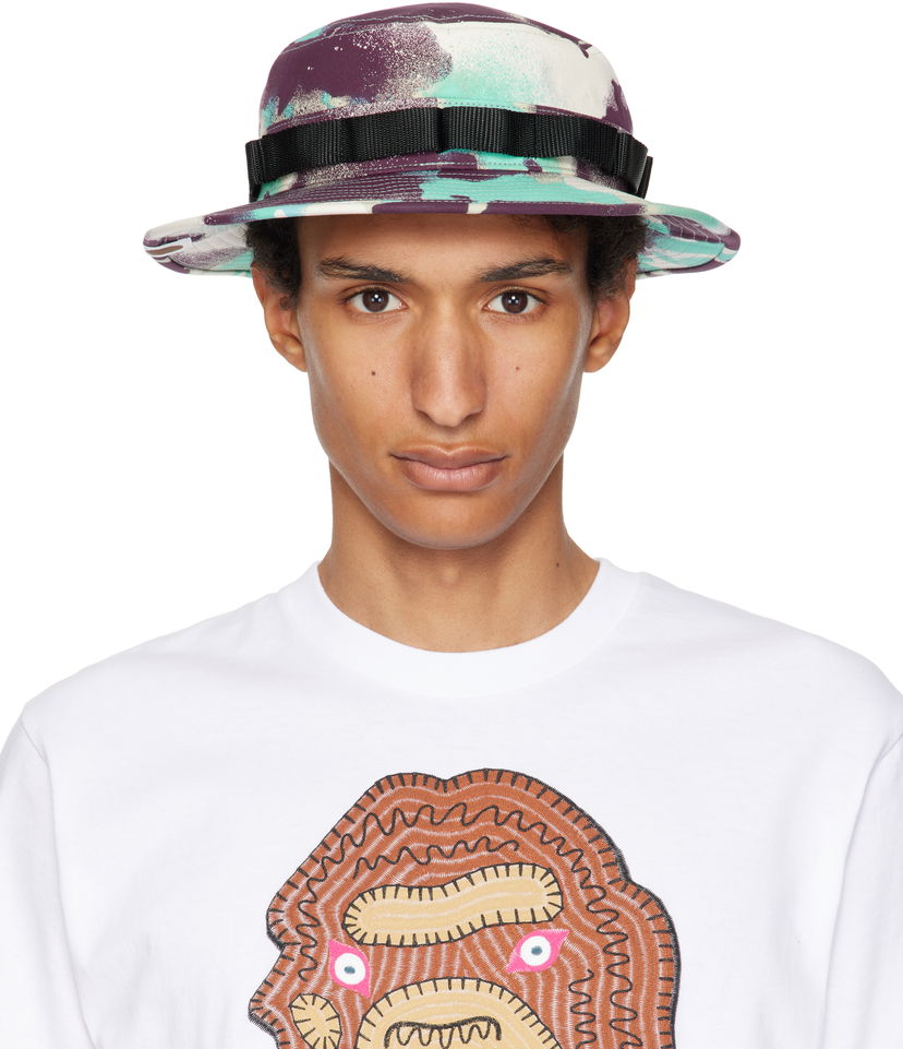 Hat BAPE A Bathing Ape Map Camo Military Bucket Hat Flerfarvet | 001HTL301003M