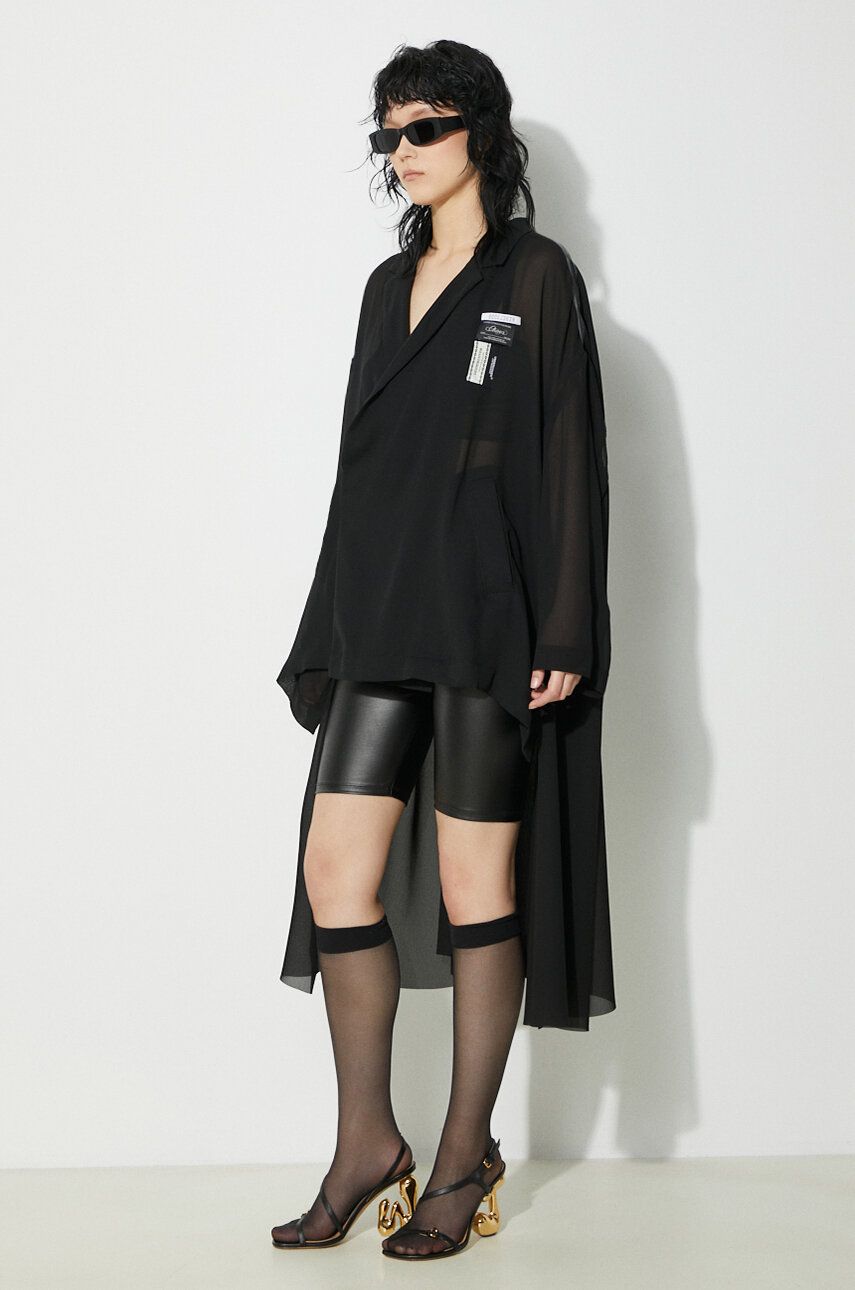 Skjorte UNDERCOVER Undercover Asymmetric Sheer Shirt Sort | UC1D1304.2, 0