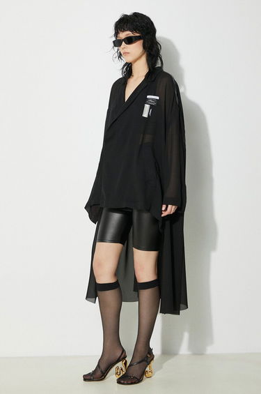 Skjorte UNDERCOVER Undercover Asymmetric Sheer Shirt Sort | UC1D1304.2, 0