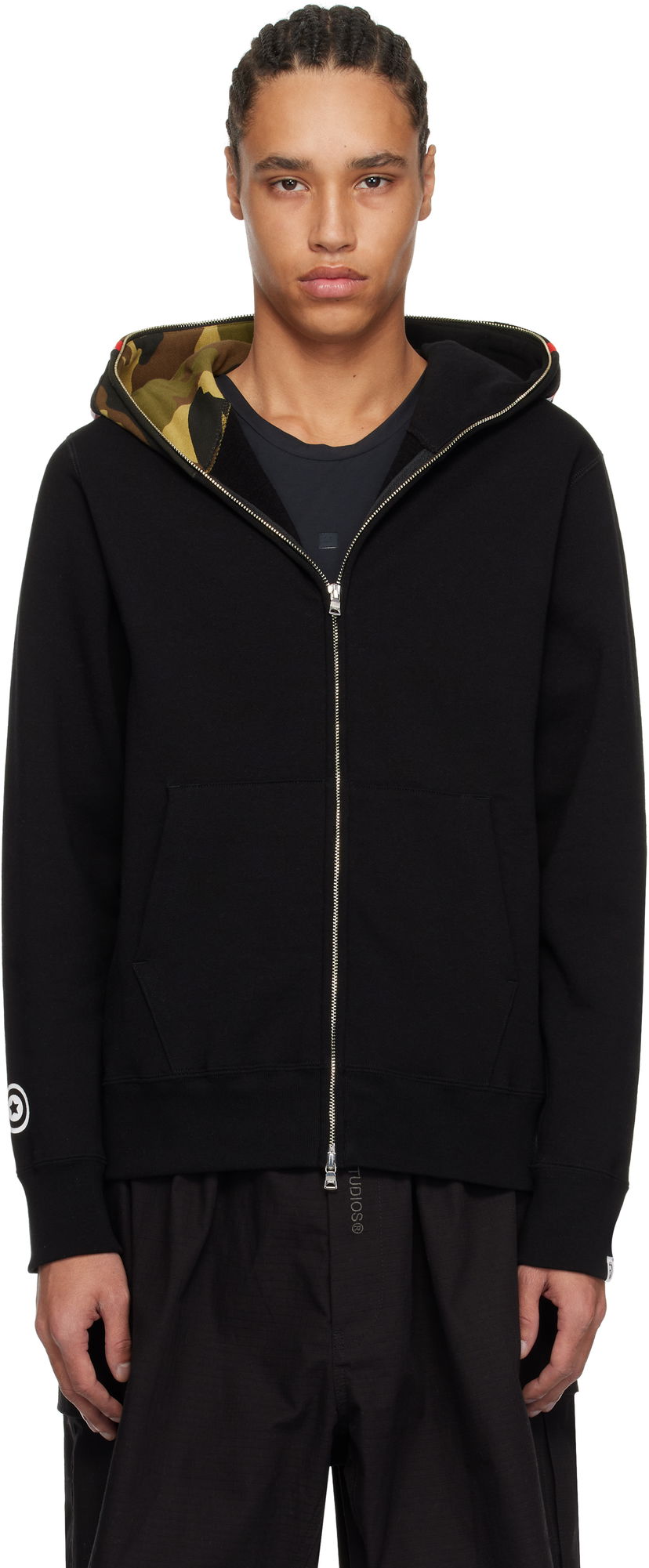 Sweatshirt BAPE 1st Shark Full Zip Hoodie Sort | 001ZPK701005M